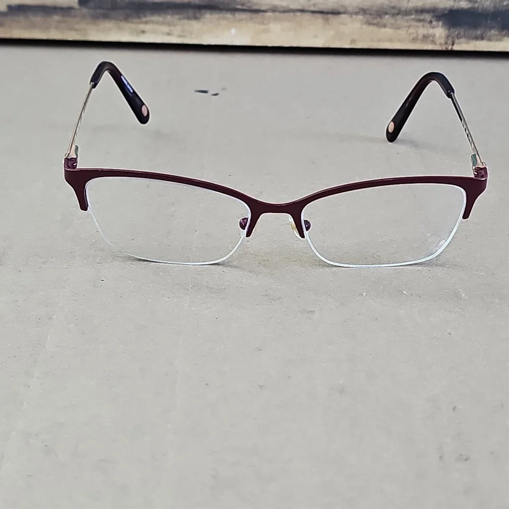 Nine West Eyeglasses Womens Purple  Half Rim Cat Eye NW1090 53-16-135
